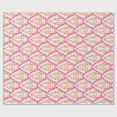 Scallop Paisley Pink und Orange Wrapping Paper Geschenkpapier (Flach)
