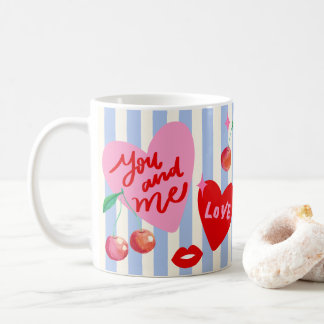 Scallop Photo Frame Hearts Cherries Lips Love Cute Kaffeetasse