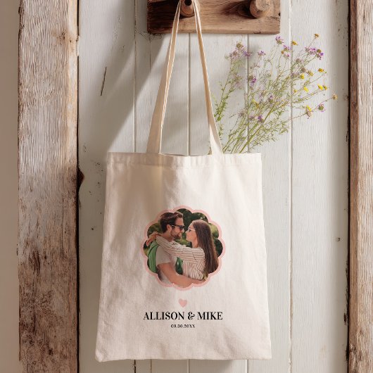 Scallop Photo Wedding Welcome Bag for Hotel Guests Tragetasche