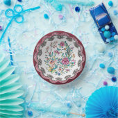 Scallop Pink Chinoiserie Blüten Imitate China Pappteller (Party)