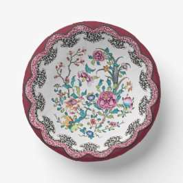 Scallop Pink Chinoiserie Blüten Imitate China Pappteller