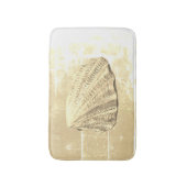 Scallop Seashell auf Sand Badematte (Vorderseite Vertikal)