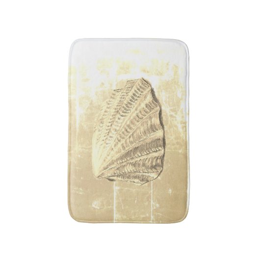 Scallop Seashell auf Sand Badematte (Vorderseite Vertikal)