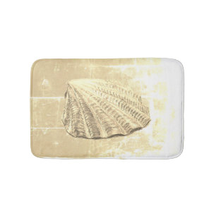 Scallop Seashell auf Sand Badematte