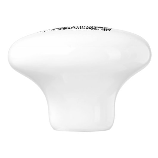 Scallop Seashell Muschel nautische See inspirierte Keramikknauf (Seitenansicht)