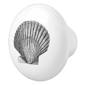 Scallop Seashell Muschel nautische See inspirierte Keramikknauf (Rechts)