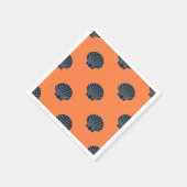 Scallop shell cocktail napkins salmon and navy serviette (Ecke)