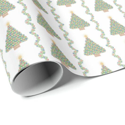 Scallop Shell Trees and Boughs Wrapping Paper Geschenkpapier (Rolleneckpunkt)