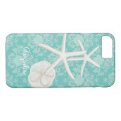 Scallop Starfish Damask Seashell Beach Muster Case-Mate iPhone Hülle (Rückseite (Horizontal))