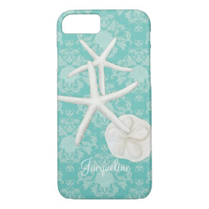 Scallop Starfish Damask Seashell Beach Muster iPhone 8/7 Hülle