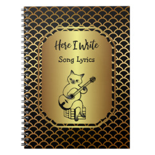 Scallop-Texte aus Schwarz und Gold Notizblock