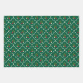 Scallop Tile mit Holly Branch Berries Weihnachten Geschenkpapier Set (Vorderseite 2)