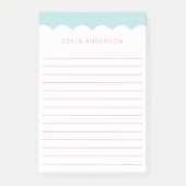 Scallop Topped Feminine Personalisiert Post-it Klebezettel (Vorderseite)