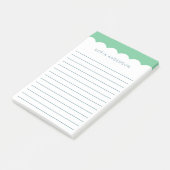 Scallop Topped Feminine Personalisiert Post-it Klebezettel (angewinkelt)