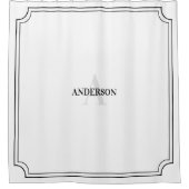 Scallope Ecke Duschvorhang in schwarz (Vorderseite)