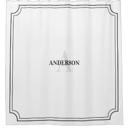 Scallope Ecke Duschvorhang in schwarz