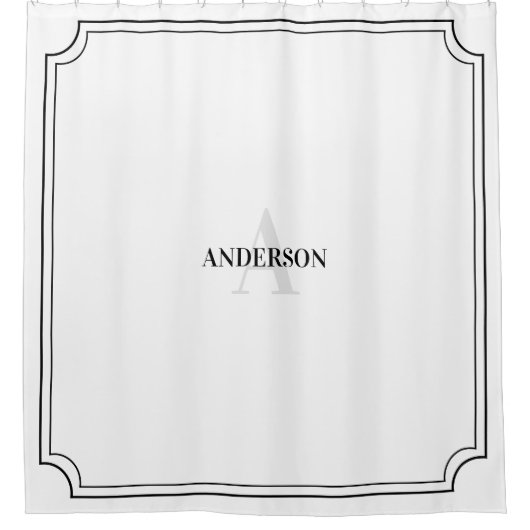 Scallope Ecke Duschvorhang in schwarz (Vorderseite)