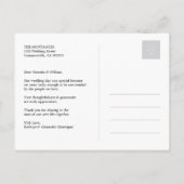 Scalloped Band und Script Foto Hochzeit Vielen Dan Postkarte (Rückseite)