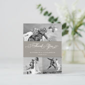 Scalloped Band und Script Foto Hochzeit Vielen Dan Postkarte (Stehend Vorderseite)