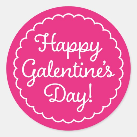Scalloped Border Galentine's Day Sticker Dunkelros (Vorderseite)