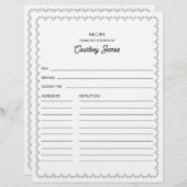 Scalloped Border Name Rezept Card (Vorne/Hinten)