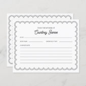 Scalloped Border Name Rezept Card (Vorne/Hinten)