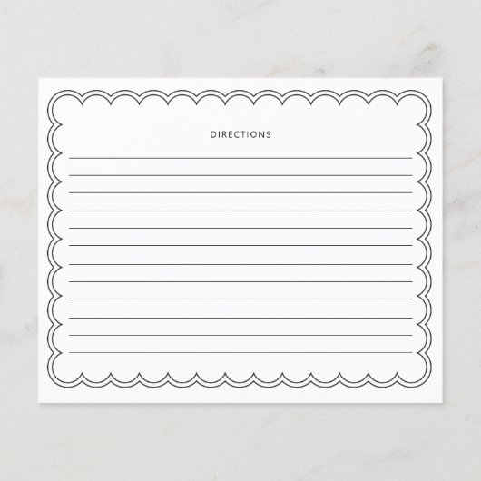 Scalloped Border Name Rezept Card (Rückseite)