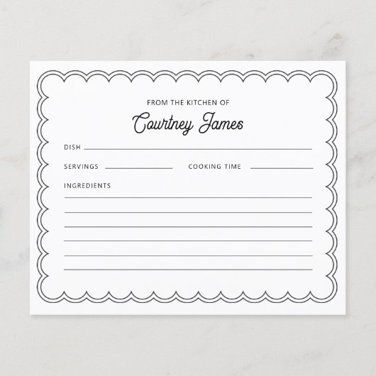 Scalloped Border Name Rezept Card (Vorderseite)