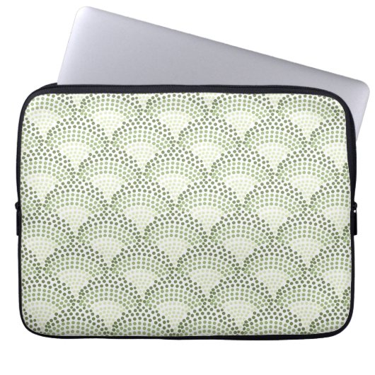 Scalloped Dots Gradient Ombre Green Pattern  Laptopschutzhülle (Vorderseite)