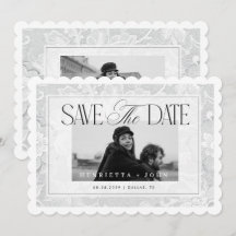 Scalloped Edge 2 Photo Vintage White Lace Wedding