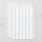 Scalloped Edge Timeless Blue Stripes Menu Card Einladung (Rückseite)
