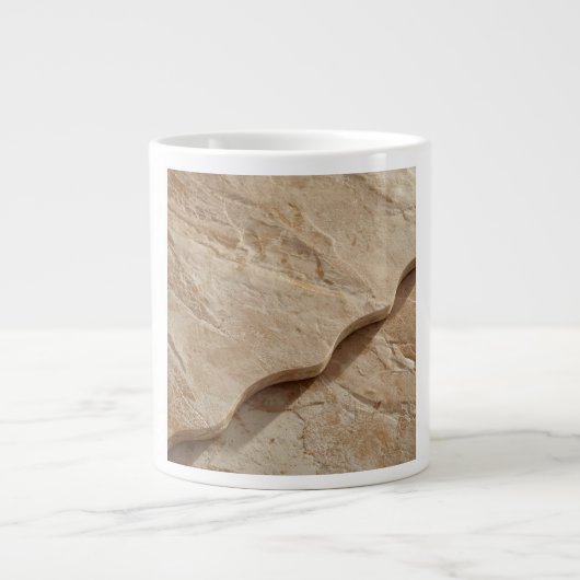 Scalloped Edge Travertine Retro Futurism Jumbo-Tasse (Vorderseite)
