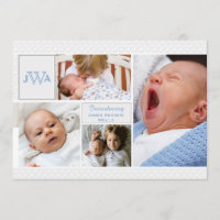Scalloped Foto Collage Geburtsankündigung