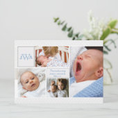 Scalloped Foto Collage Geburtsankündigung Ankündigung (Stehend Vorderseite)
