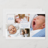 Scalloped Foto Collage Geburtsankündigung Ankündigung (Vorne/Hinten)