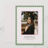 Scalloped Frame Graduation Photo Announcement Einladung (Vorne/Hinten)
