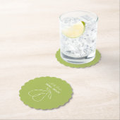 Scalloped Modern Green Perfect Pear Brautparty Untersetzer (Vor Ort)