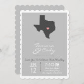 Scalloped Silver Gray Texas Hochzeitseinladung Einladung (Vorne/Hinten)
