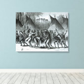 Scalp Dance aus "Skizzen des indischen Krieges" Leinwanddruck (Insitu (Holzboden))