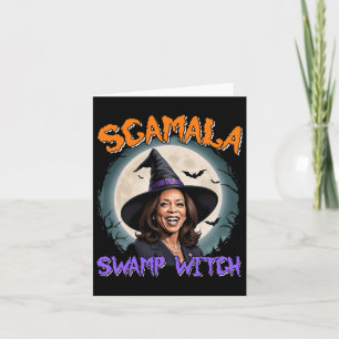 Scamala Harris Anti Kamala Halloween Black Politic Karte