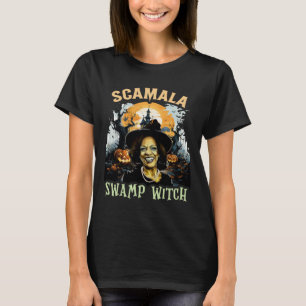 Scamala Kamala Harris Unmaskierter Sumpf Hexe Hall T-Shirt