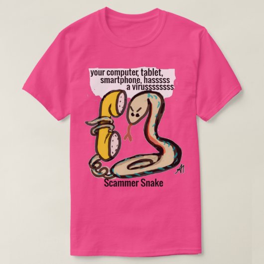 Scammer Snake Cybersecurity cybercrime-Geek T-Shirt (Design vorne)