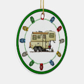 Scamp Fifth Wheel Camper RV Happy Camper Keramik Ornament (Rechts)