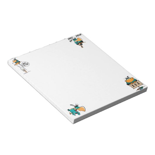 Scampus Bludgerigigar Bird Cartoon Notepad Notizblock (angewinkelt)