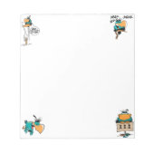 Scampus Bludgerigigar Bird Cartoon Notepad Notizblock (Vorderseite)