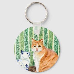 Scampy mit delfts Blau cat-1.jpg Schlüsselanhänger
