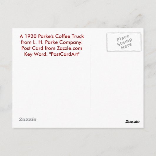 scan0009, PARKE'S COFFEE1920 Postkarte (Rückseite)