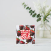 Scan-Code Schokolade Erdbeeren Quadratische Visitenkarte (Stehend Vorderseite)