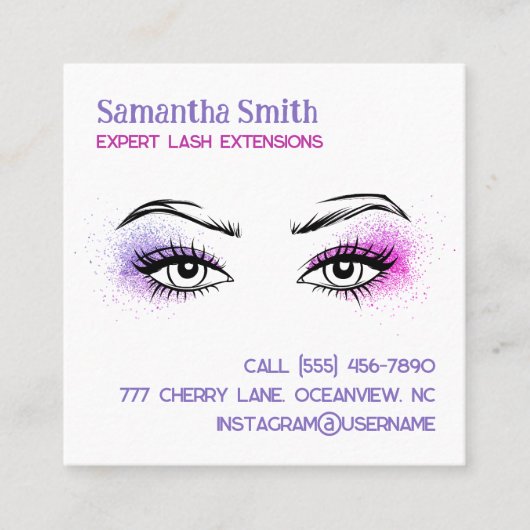 🌸 Scan-Codezeile Lash Tech Telefonnummerkarte (Vorderseite)