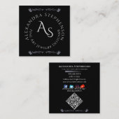 Scan Connect Social Media QR Code Schmuckanzeige Quadratische Visitenkarte (Vorne/Hinten)